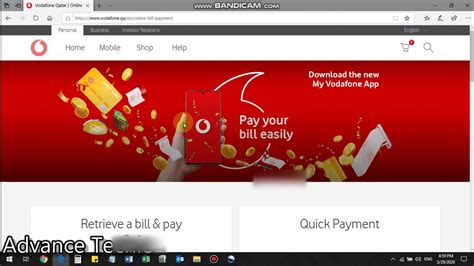 vodafone qatar pay bill online